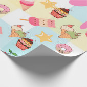 Kawaii-Eiscreme- & Tropfwrappingpapier | Geschenkpapier (Ecke)