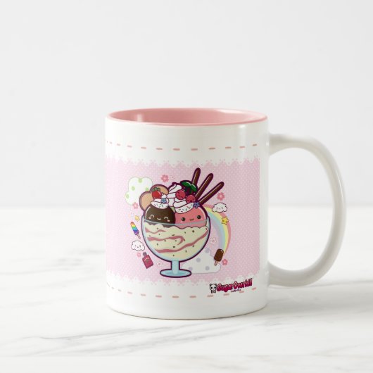 Kawaii Eiscreme Zweifarbige Tasse (Rechts)