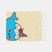 Kawaii Eiskrem Narwhal Fleecedecke (Vorderseite (Horizontal))