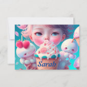 Kawaii-Eismädchen Dankeskarte (Vorderseite)