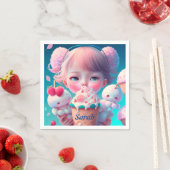 Kawaii-Eismädchen Serviette (Beispiel)