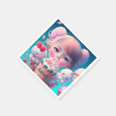 Kawaii-Eismädchen Serviette (Ecke)