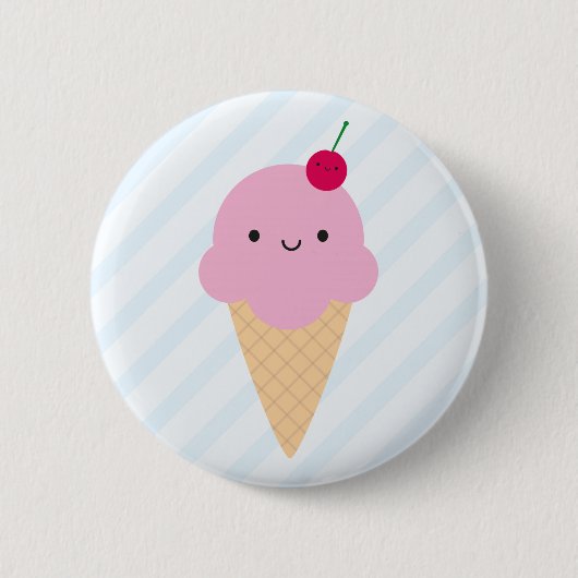 Kawaii Eistüte Button (Vorderseite)