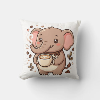 Kawaii-Elefanten-Kaffeekissen Kissen