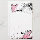Kawaii emo Pink Bunny Stationery Briefpapier (Vorne/Hinten)