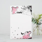 Kawaii emo Pink Bunny Stationery Briefpapier (Stehend Vorderseite)
