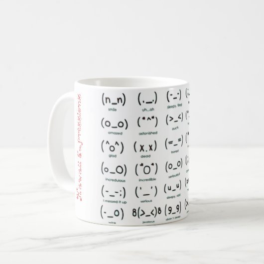 Kawaii emojis kaffeetasse (Vorderseite Links)