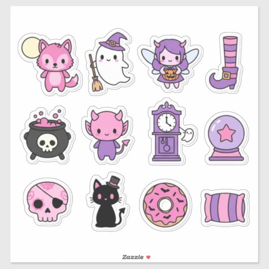 Kawaii Enchanted Pastel Haunts Sticker Collection (Blatt)