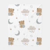 Kawaii Engelkatzen & Wolken (1) Fleecedecke (Vorderseite)