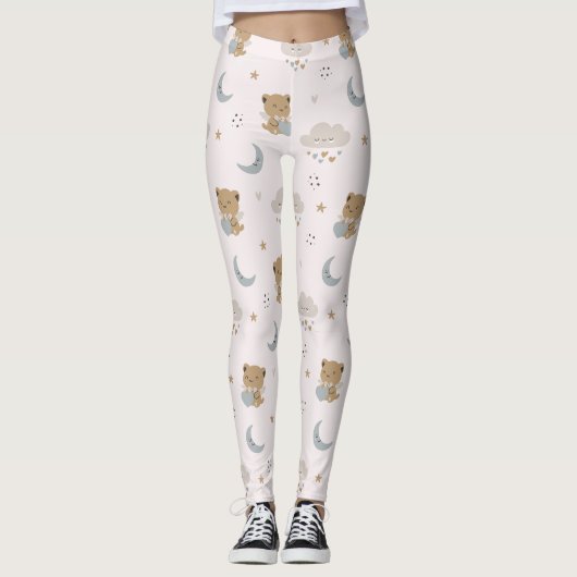 Kawaii Engelkatzen & Wolken (2) Leggings (Vorderseite)