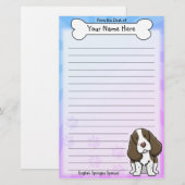 Kawaii englischer Springerspaniel-Briefpapier Briefpapier (Vorne/Hinten)