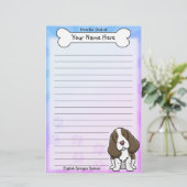 Kawaii englischer Springerspaniel-Briefpapier Briefpapier (Stehend Vorderseite)