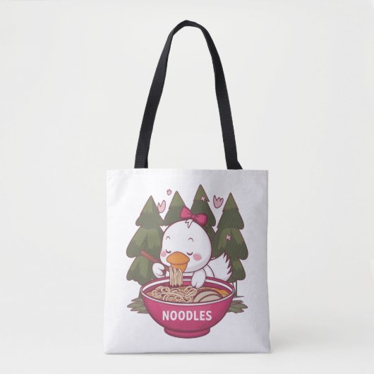 Kawaii-Ente, die Ramen isst Tasche (Vorderseite)