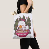 Kawaii-Ente, die Ramen isst Tasche (Von Nahem)