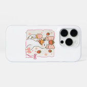 Kawaii Ente mit Erdbeereis iPhone Hülle (Rückseite (Horizontal))