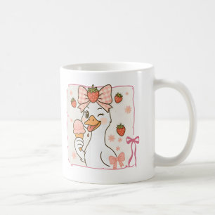Kawaii-Ente mit Erdbeereis Kaffeetasse