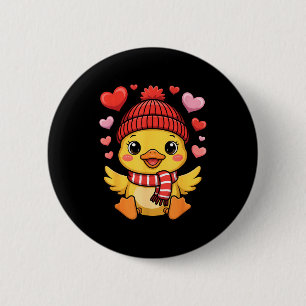 Kawaii-Ente Valentinstag Herzen Winter-Schal Button