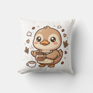 Kawaii-Enten-Barista-Schürzen-Wurfkissen Kissen