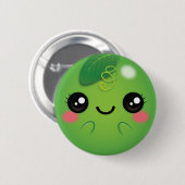 Kawaii Erbse Button (Vorne & Hinten)