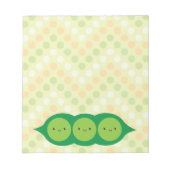 Kawaii Erbsen in einem Pod Notizblock (Vorderseite)