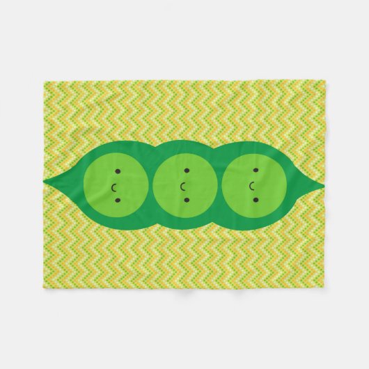 Kawaii Erbsen in einer Hülse Fleecedecke (Vorderseite (Horizontal))