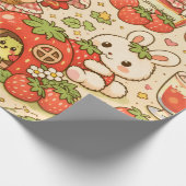 Kawaii-Erdbeer-Picknick-Geschenkpapier Geschenkpapier (Ecke)