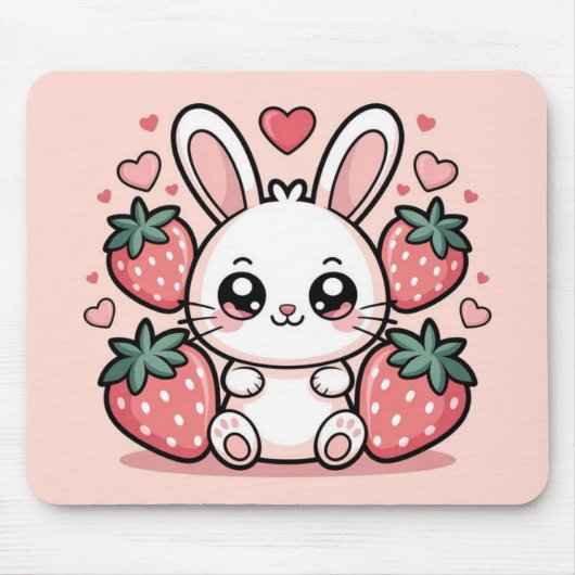 Kawaii Erdbeerbunny-Mauspad Mousepad (Vorne)