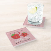 Kawaii Erdbeere aller Mütter Sie sind die süßeste Glasuntersetzer (Schrägansicht)