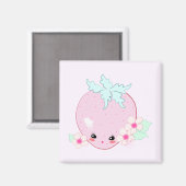 Kawaii Erdbeere Magnet (Vorderseite/Rückseite)