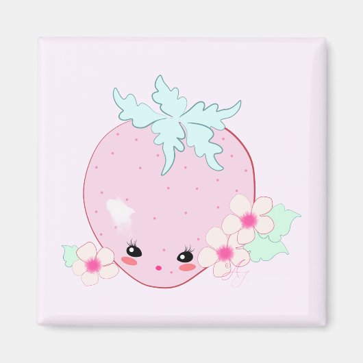 Kawaii Erdbeere Magnet (Vorne)