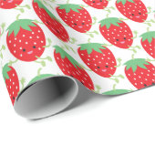 Kawaii Erdbeere niedlich Geschenkpapier (Rolleneckpunkt)