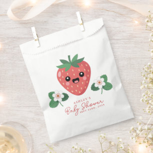 Kawaii Erdbeeren-Baby-Party Geschenktütchen