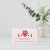 Kawaii Erdbeeren-Baby-Party-Windel-Raffle Begleitkarte (Stehend Vorderseite)