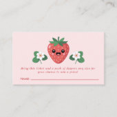 Kawaii Erdbeeren-Baby-Party-Windel-Raffle Begleitkarte (Vorderseite)