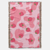 Kawaii Erdbeerkuh Muster Decke (Vorderseite Vertikal)