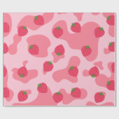 Kawaii Erdbeerkuh Muster Geschenkpapier (Flach)