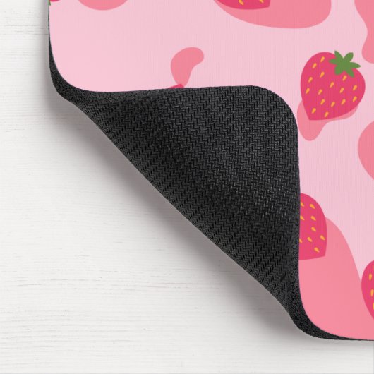Kawaii Erdbeerkuh Muster Mousepad (Ecke)