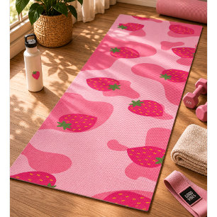 Kawaii Erdbeerkuh Muster Yogamatte