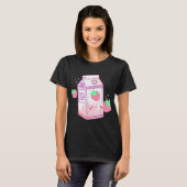 Kawaii Erdbeermilch-Ästhetik-Design T-Shirt (Vorne ganz)
