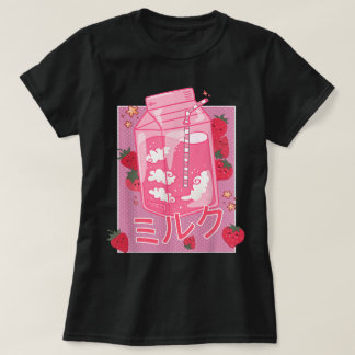 Kawaii Erdbeermilch japanische Ästhetik T-Shirt