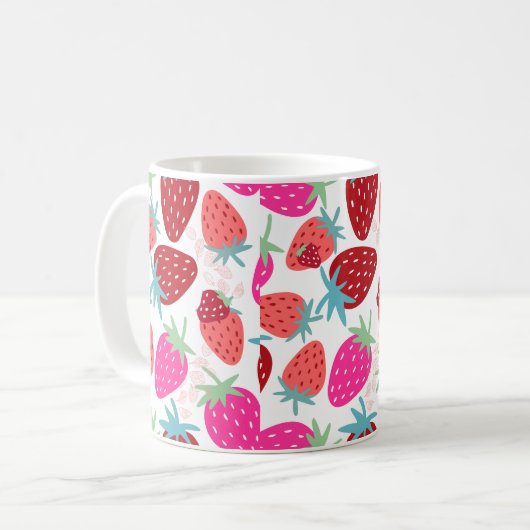 Kawaii Erdbeermilch Kaffeetasse (Vorderseite Links)