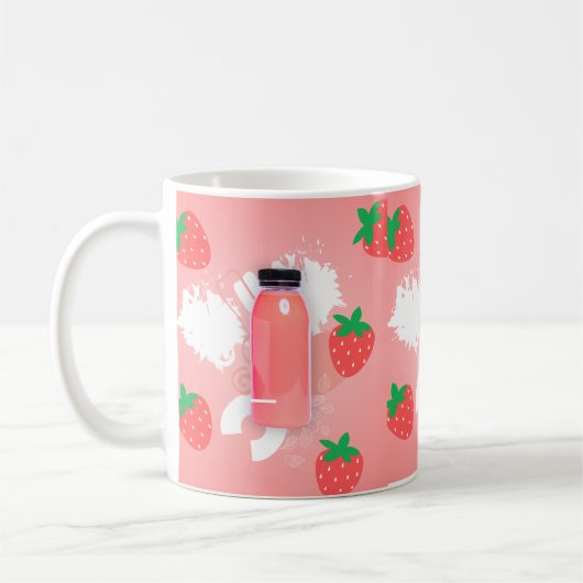 Kawaii Erdbeermilch Kaffeetasse (Links)
