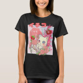Kawaii Erdbeermilch-Katze-Ästhetik T-Shirt (Vorderseite)