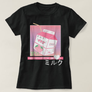 Kawaii Erdbeermilch Vaporwave Design T-Shirt