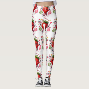 Kawaii-Erdbeerspringseil-Fitness-Aufkleber Leggings
