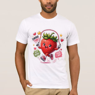 Kawaii-Erdbeerspringseil-Fitness-Aufkleber T-Shirt