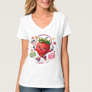 Kawaii-Erdbeerspringseil-Fitness-Aufkleber T-Shirt
