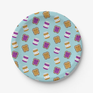 Kawaii Erdnussbutter- und Gelee-Sandwich-Paar Pappteller