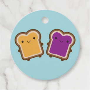 Kawaii Erdnussbutter- und Geleesandwich-Paar Geschenkanhänger