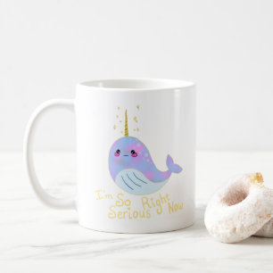 Kawaii Ernsthafter Narwal Kaffeetasse